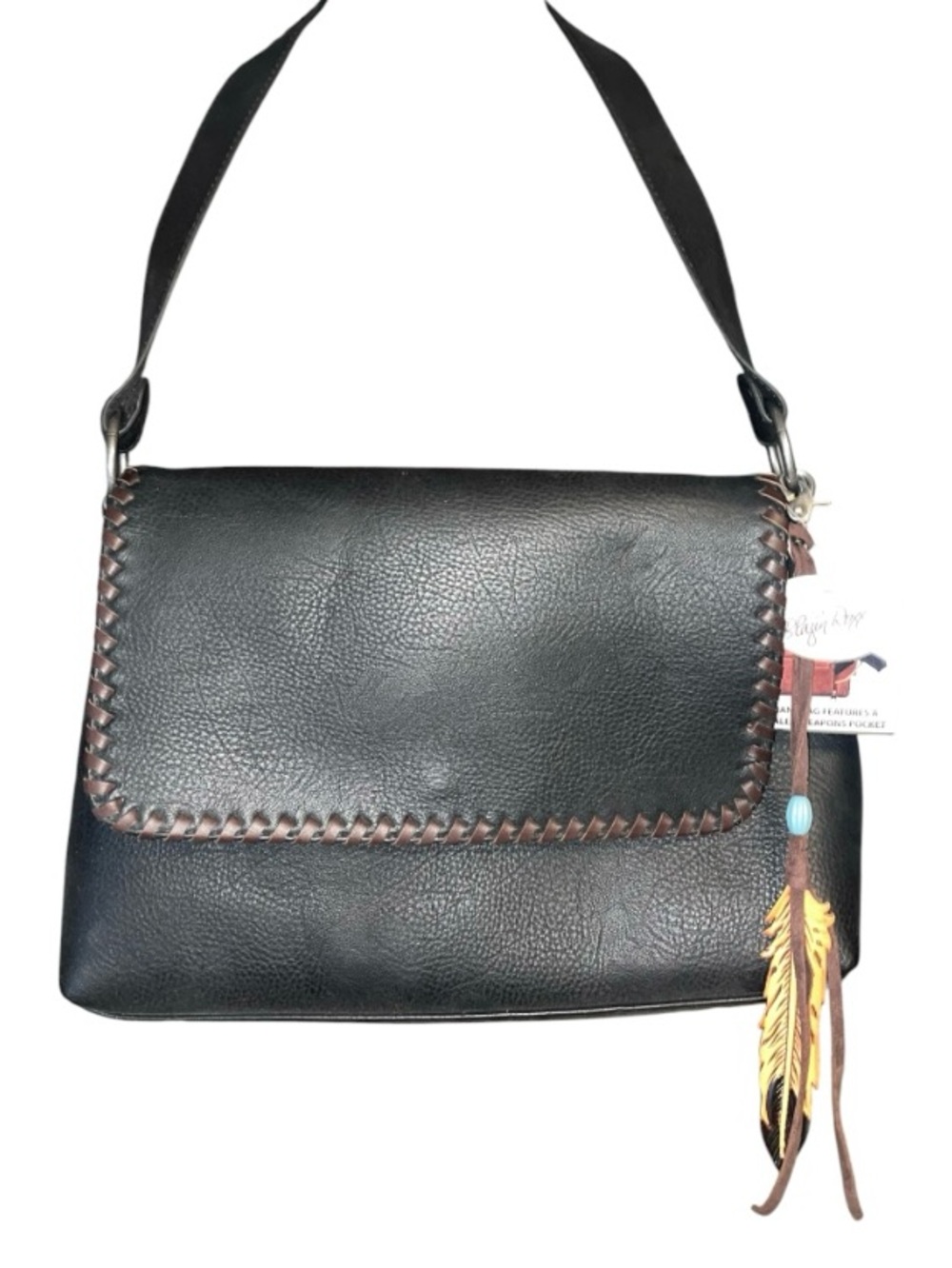 NWT BLAZIN ROXX Conceal Carry Shoulder Bag Purse with Feather Bead Accents